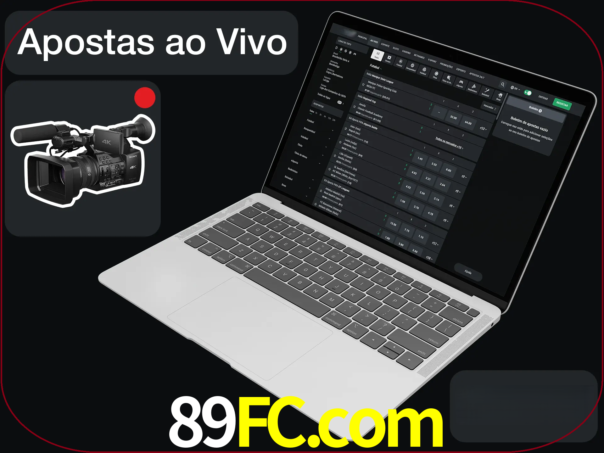 Aposte em formato ao vivo em nosso site.